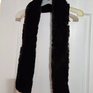 Faux Fur Black Scarf